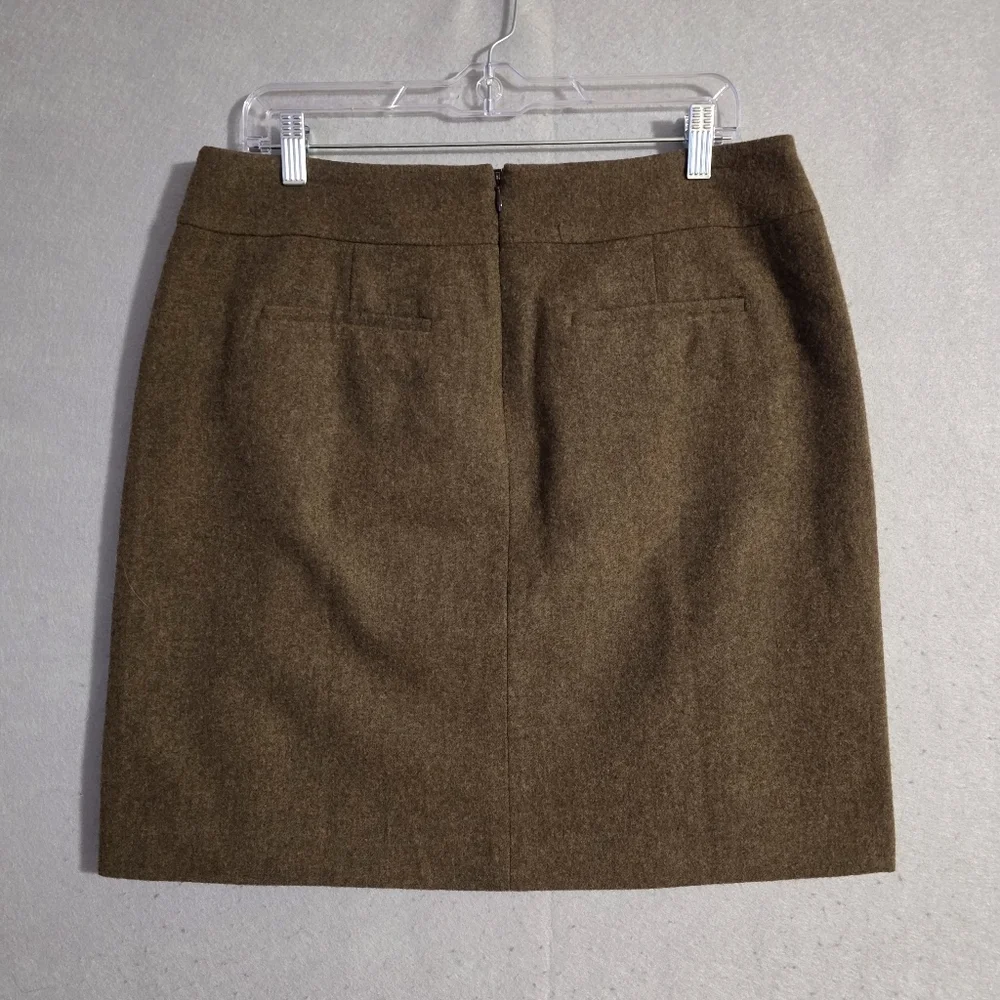 Talbots Petites Womens Brown Wool Blend Lined Pencil Skirt Size 12P